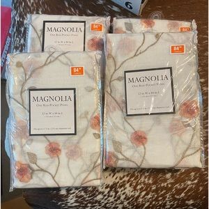 4 -Magnolia one rod pocket panel 52 inch W x 84 inch L sheer (selling as bundle)